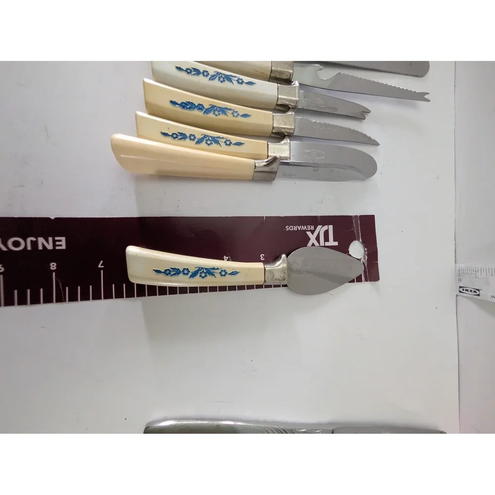 Vintage Lifetime Cutlery Corn Flower 9pc Set Sheffield Stainless Serveware